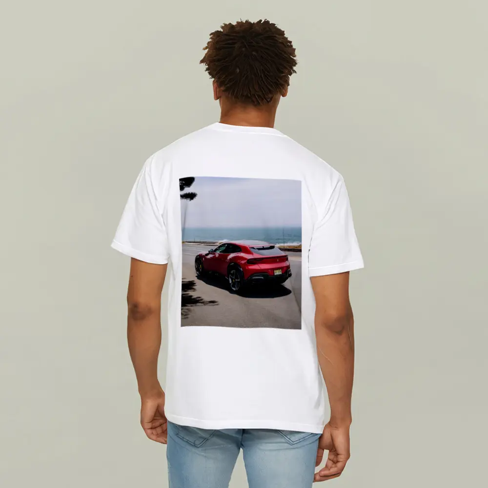 Ferrari Purosangue Red SUV Coastal Road – T-Shirts