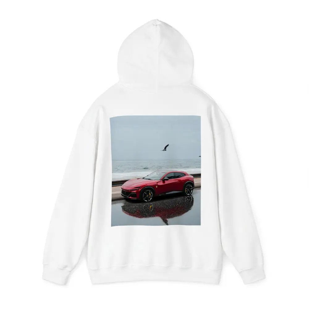 Ferrari Purosangue Red Wet Coastal Road – Hoodies