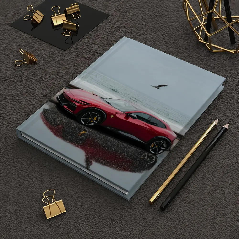 Ferrari Purosangue Red Wet Coastal Road – Notebooks
