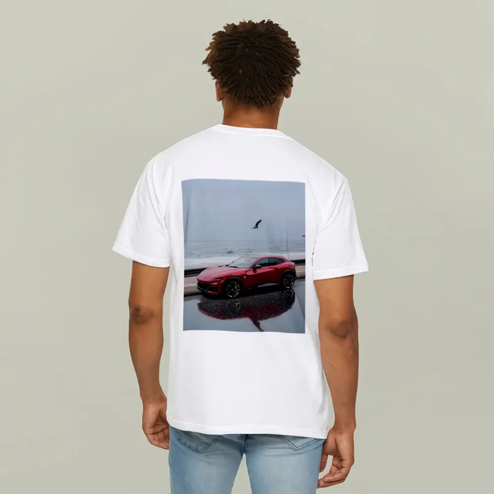 Ferrari Purosangue Red Wet Coastal Road – T-Shirts