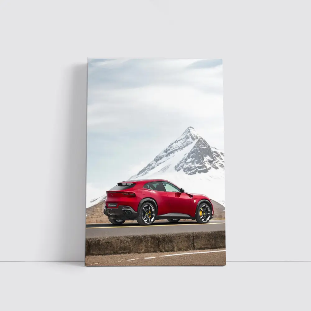 Ferrari Purosangue Red SUV Mountain Road – Wall Art