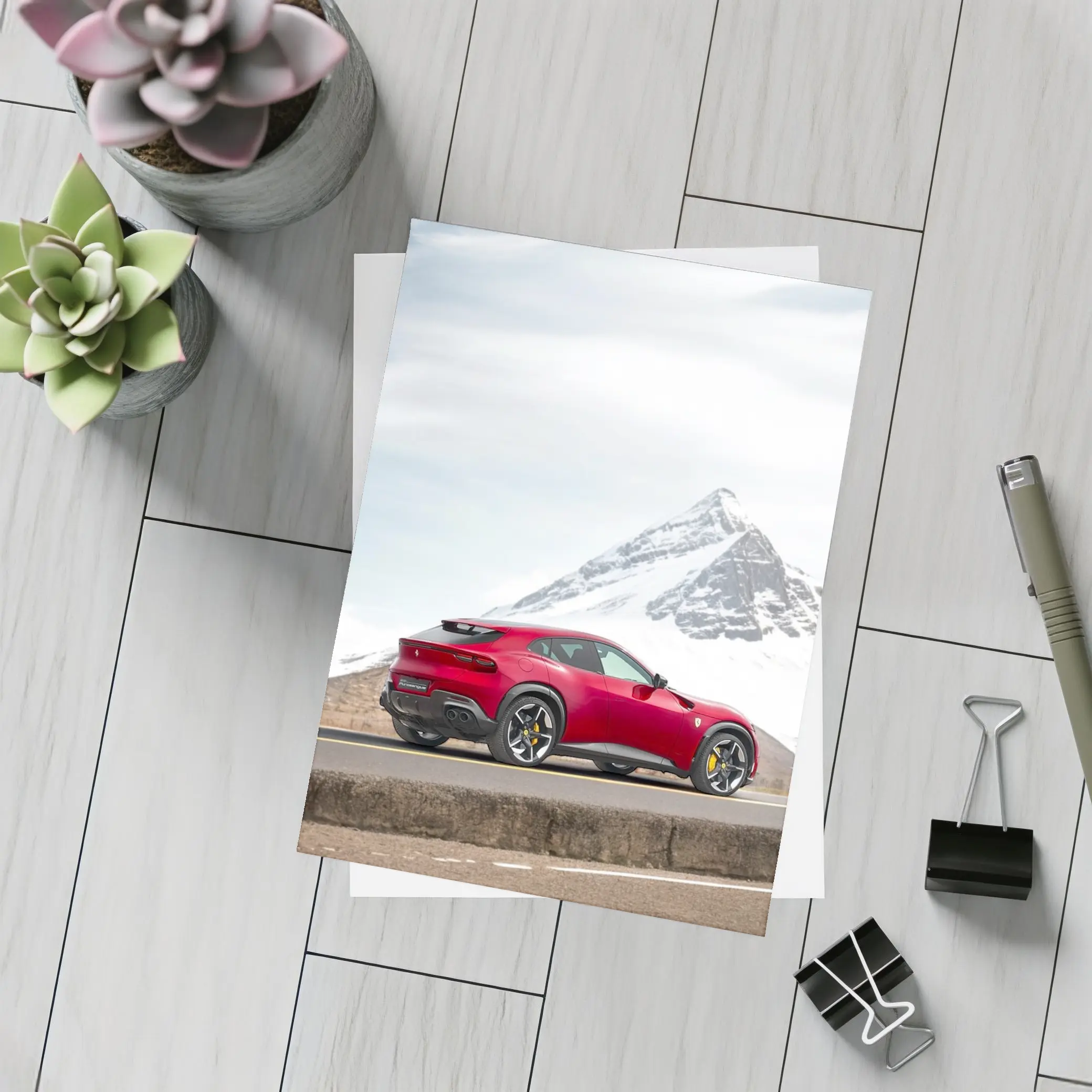 Ferrari Purosangue Red SUV Mountain Road – Postcards