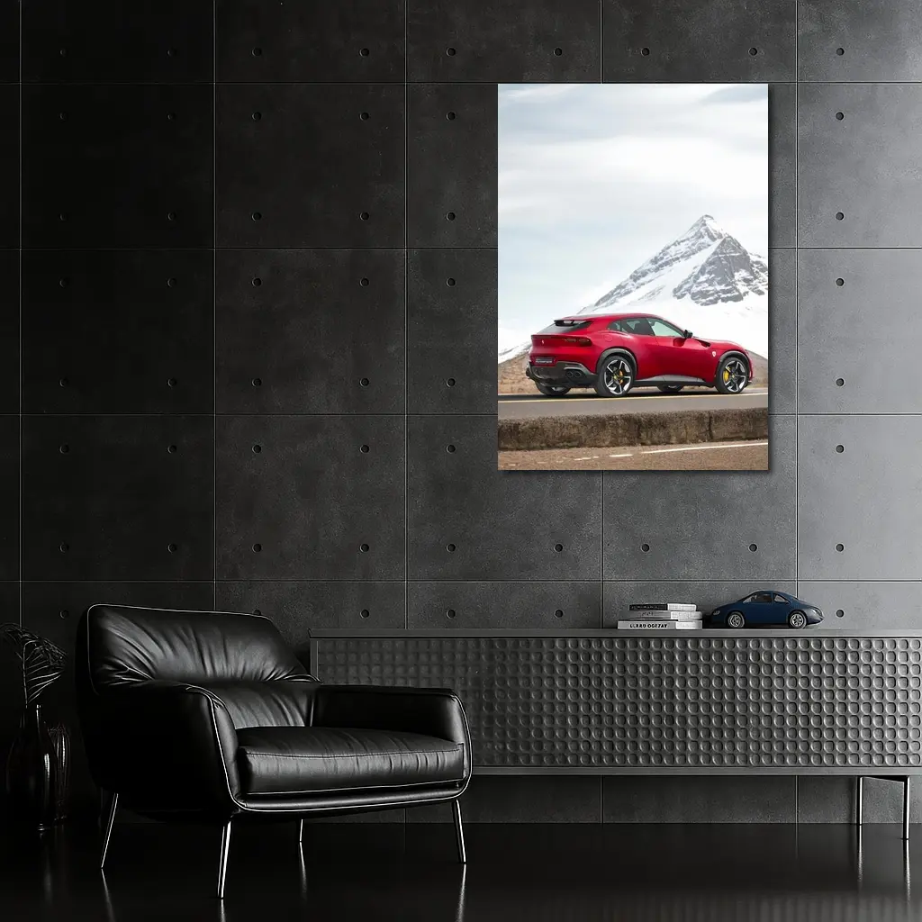 Ferrari Purosangue Red SUV Mountain Road – Wall Art