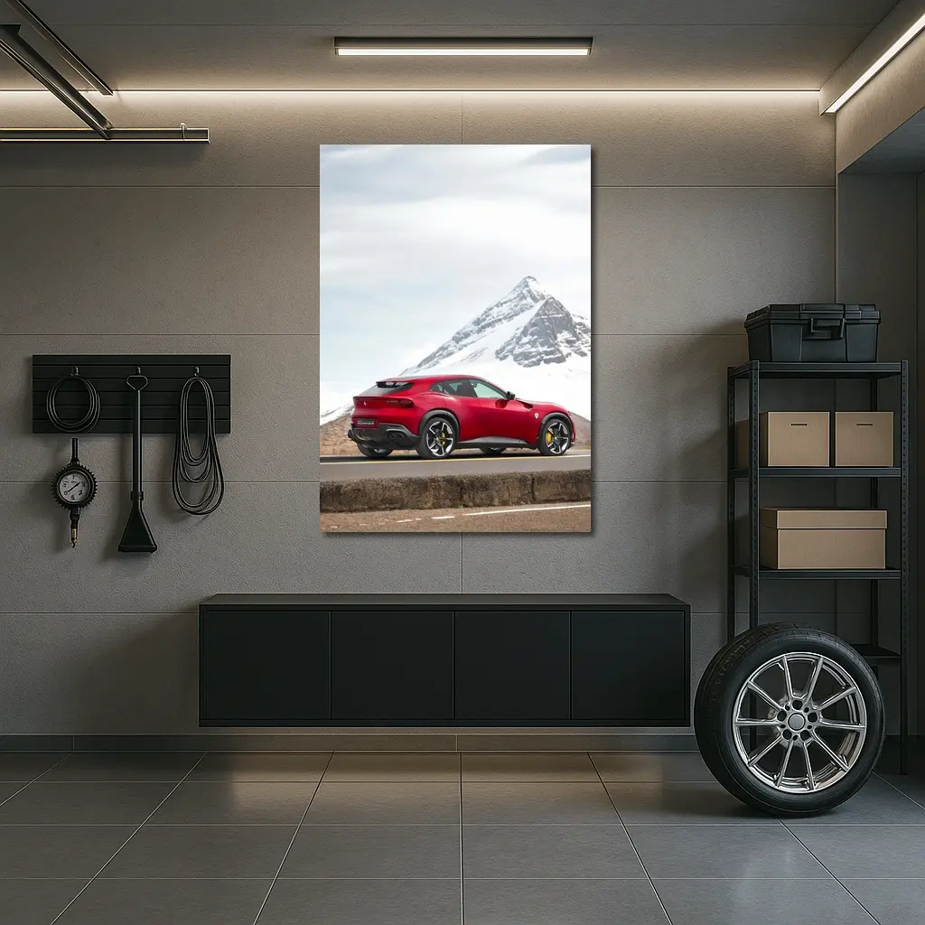 Ferrari Purosangue Red SUV Mountain Road – Wall Art