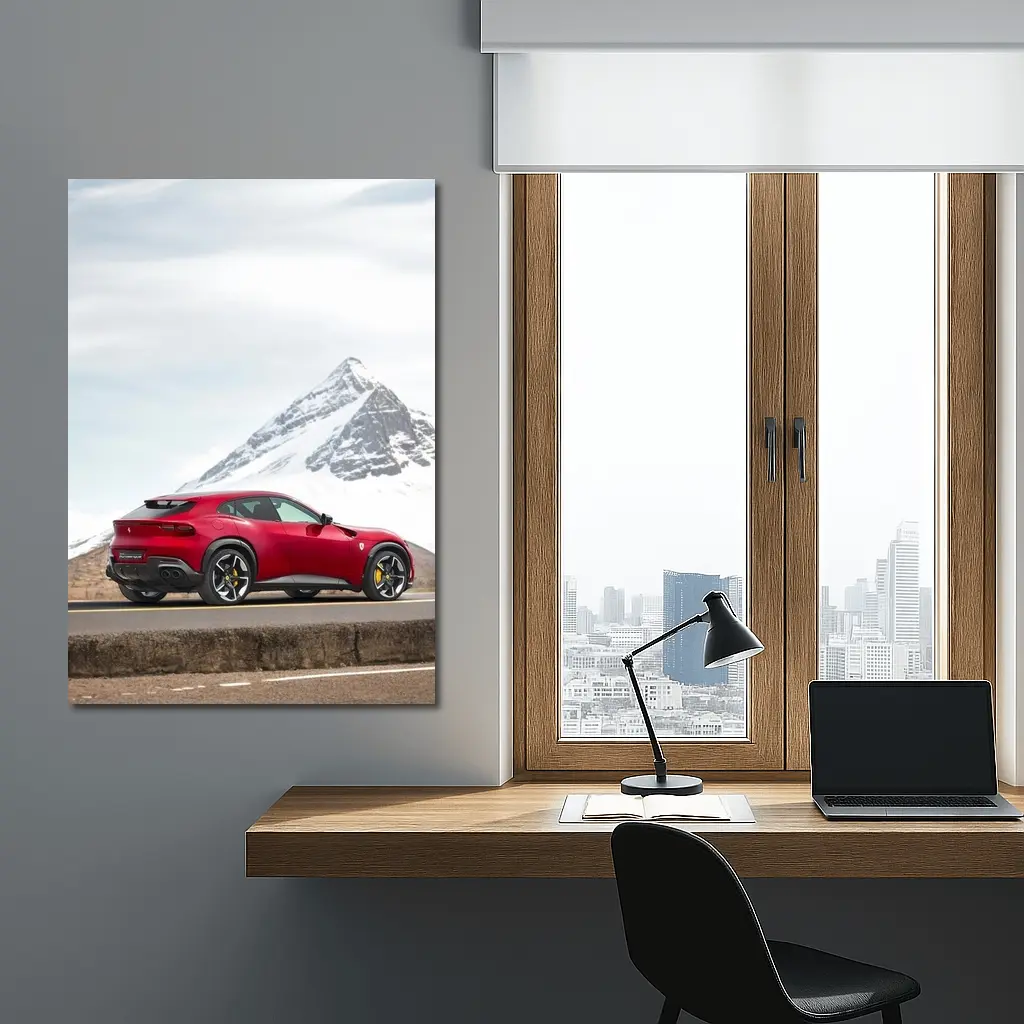 Ferrari Purosangue Red SUV Mountain Road – Wall Art