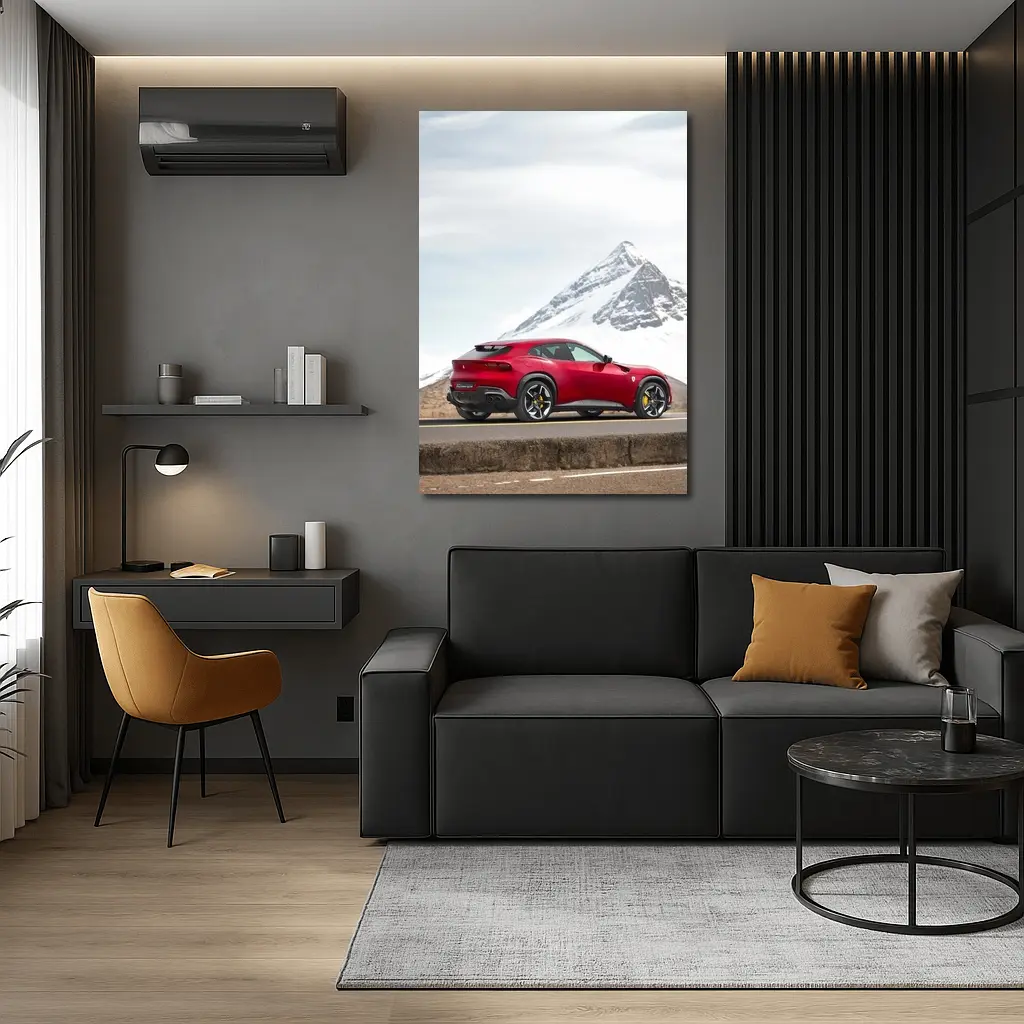 Ferrari Purosangue Red SUV Mountain Road – Wall Art