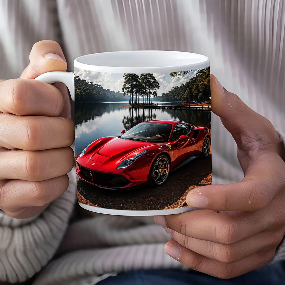 Ferrari 488 GTB Red Lakeside Forest – Mugs