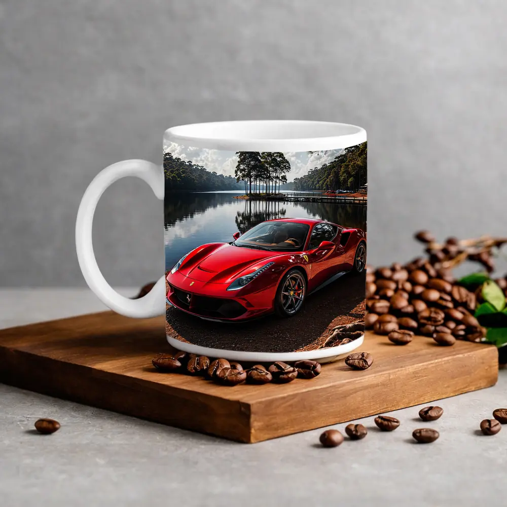 Ferrari 488 GTB Red Lakeside Forest – Mugs
