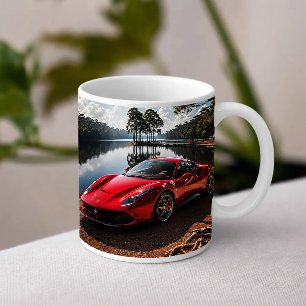 Ferrari 488 GTB Red Lakeside Forest – Mugs