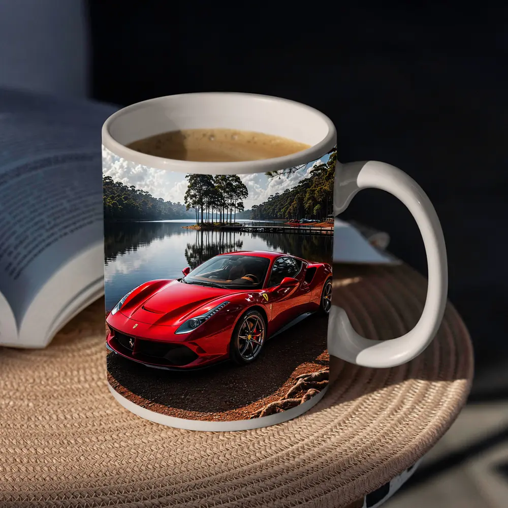 Ferrari 488 GTB Red Lakeside Forest – Mugs