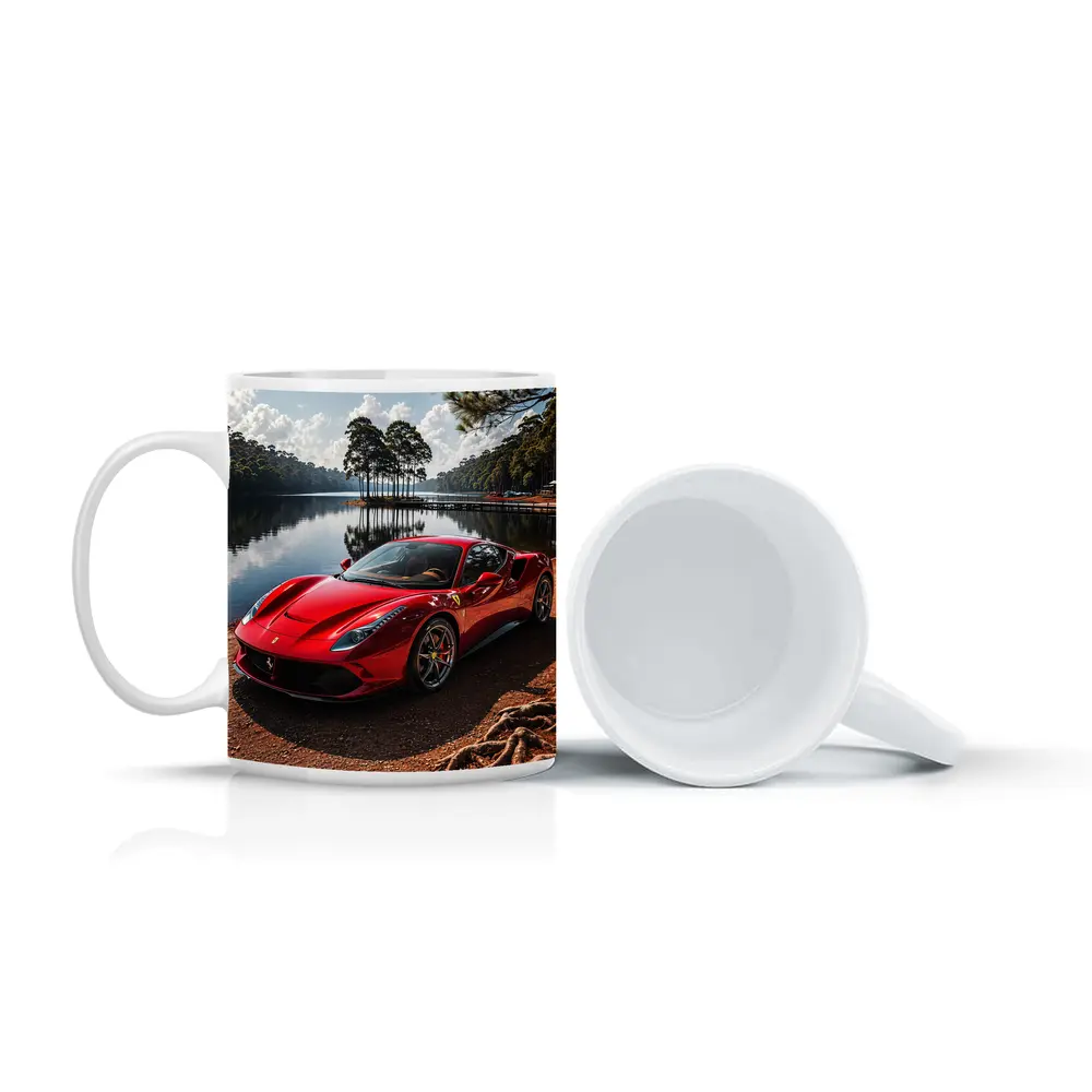 Ferrari 488 GTB Red Lakeside Forest – Mugs