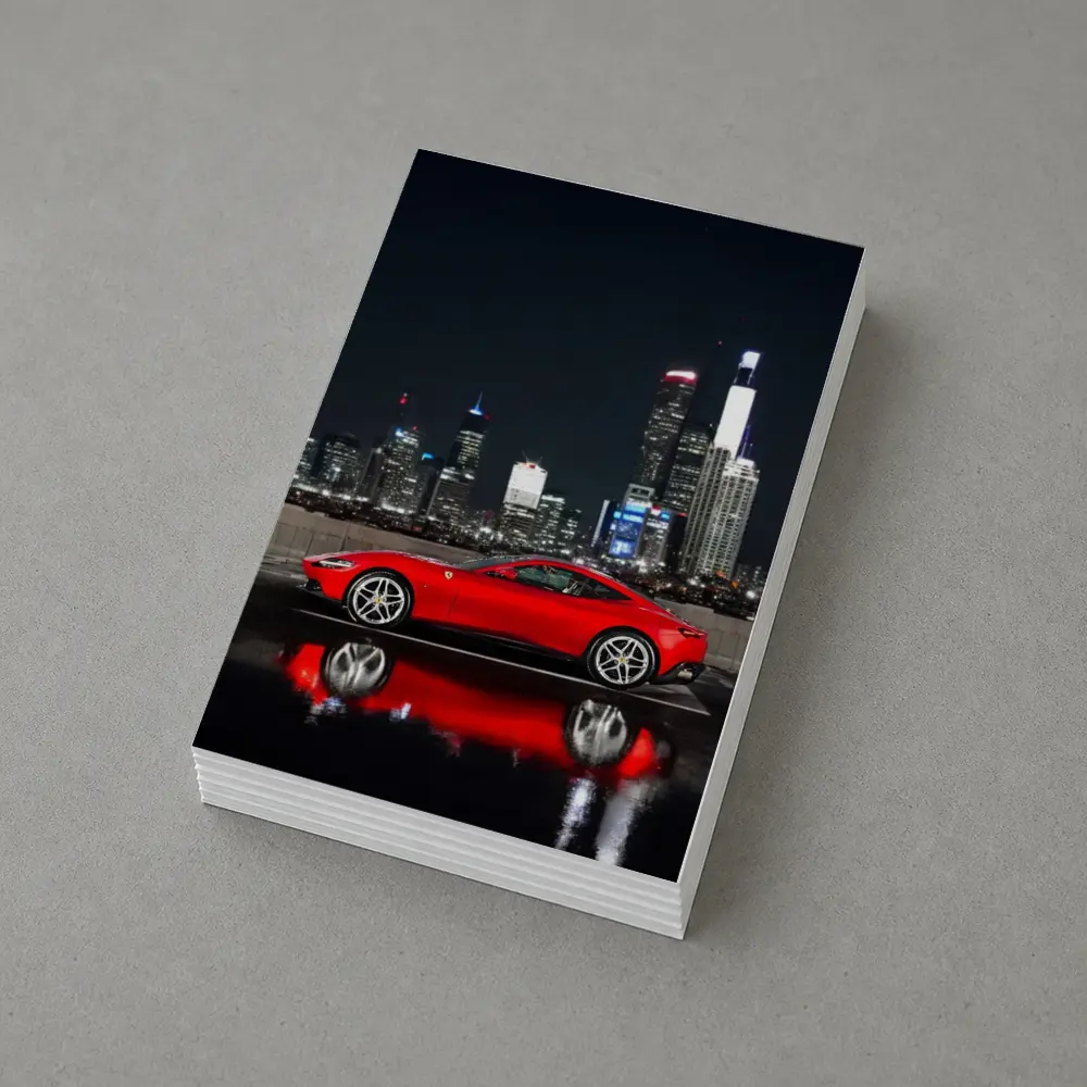 Ferrari Roma Red Car City Night – Postcards