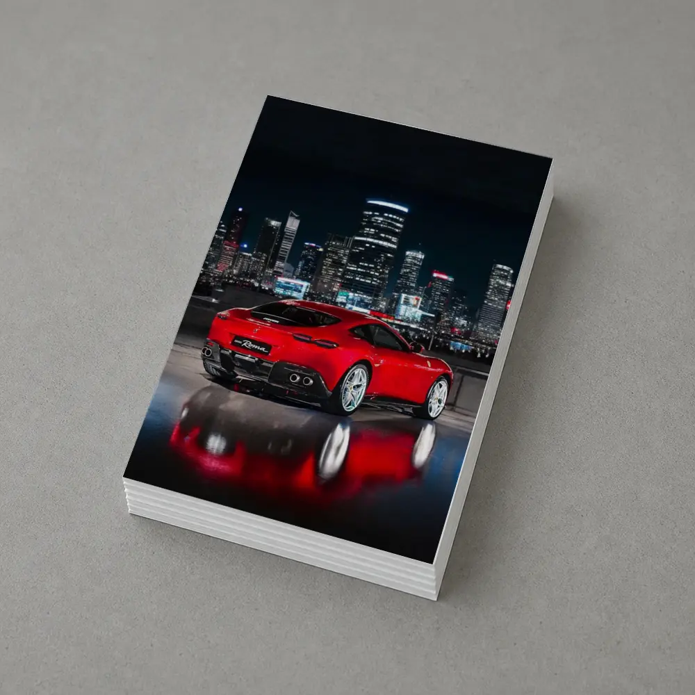 Ferrari Roma Red Car City Night – Postcards