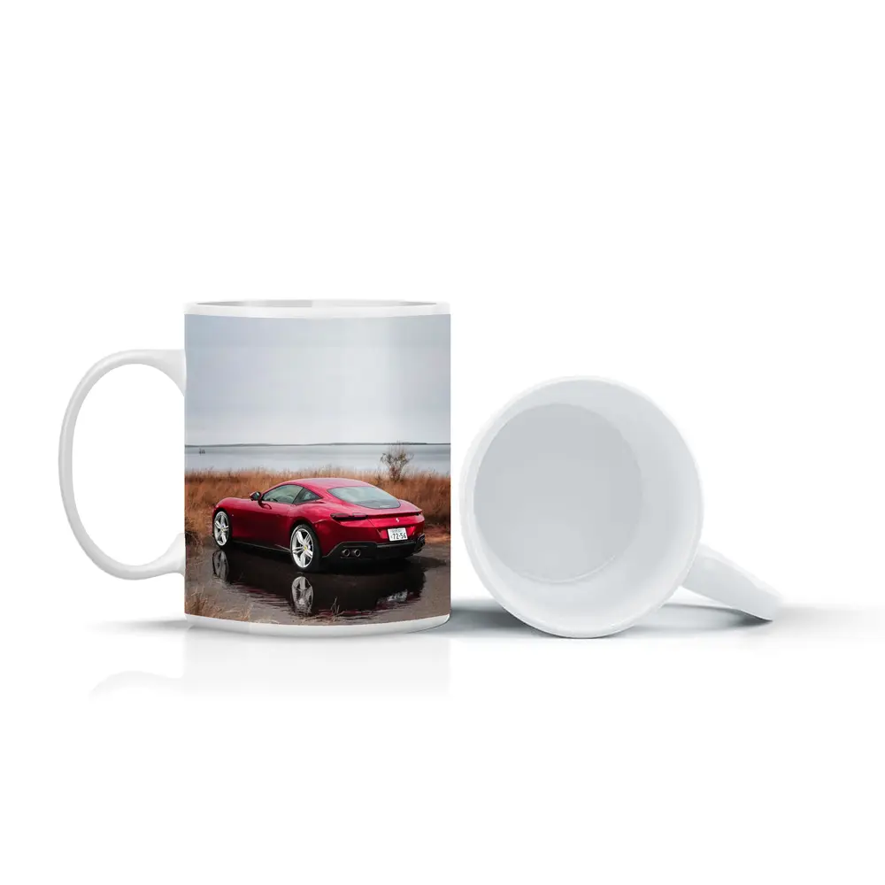 Ferrari Roma Red Coupe Lake Setting – Mugs