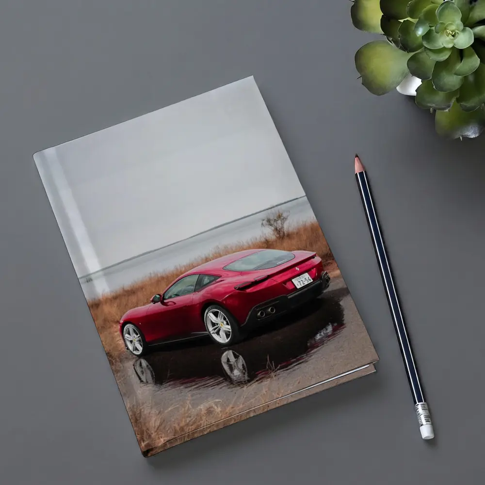 Ferrari Roma Red Coupe Lake Setting – Notebooks