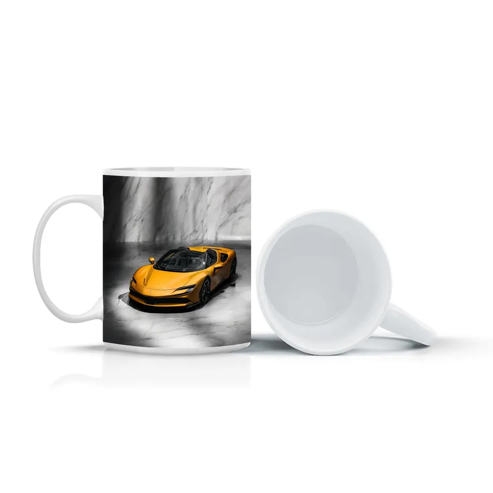 Ferrari SF90 Spider Yellow Marble Studio – Mugs