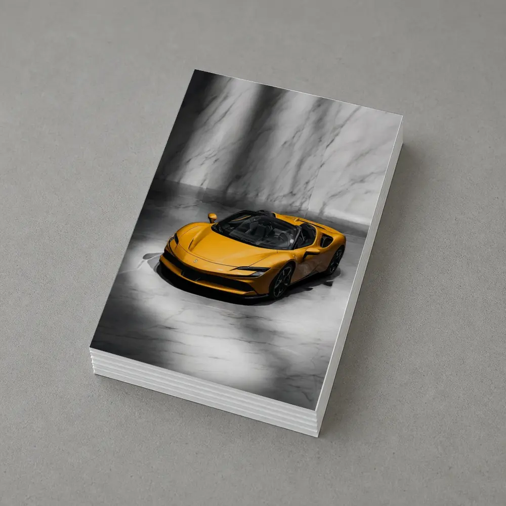 Ferrari SF90 Spider Yellow Marble Studio – Postcards