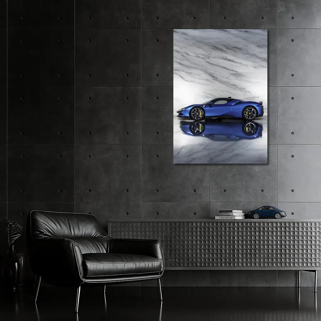 Ferrari SF90 Spider Blue Marble Studio – Wall Art