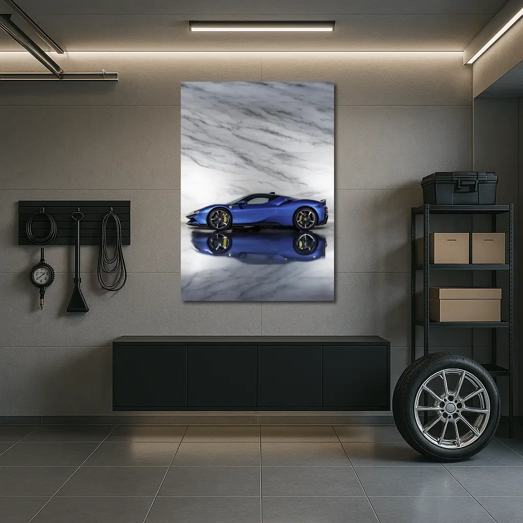 Ferrari SF90 Spider Blue Marble Studio – Wall Art