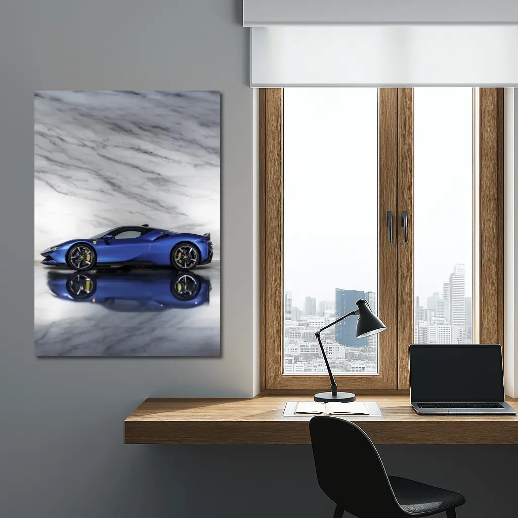 Ferrari SF90 Spider Blue Marble Studio – Wall Art
