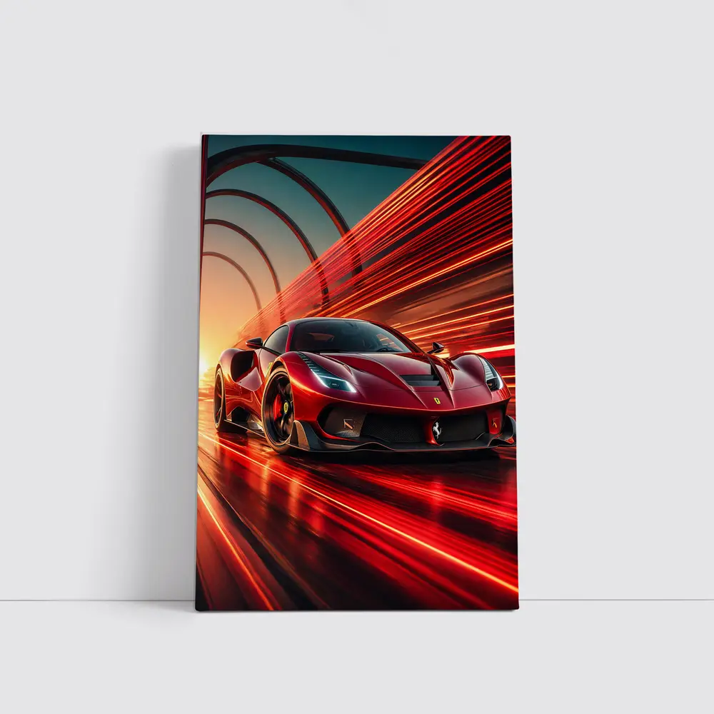 Ferrari SF90 Stradale Red Speed Abstract – Wall Art