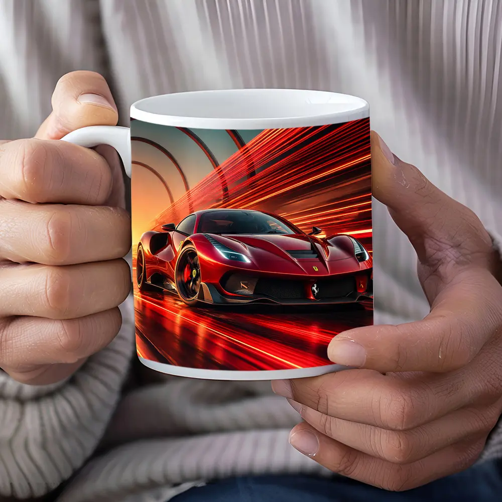 Ferrari SF90 Stradale Red Speed Abstract – Mugs
