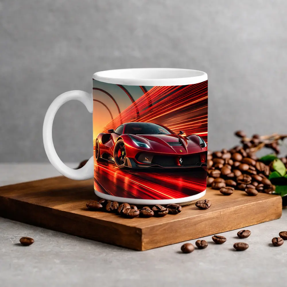 Ferrari SF90 Stradale Red Speed Abstract – Mugs