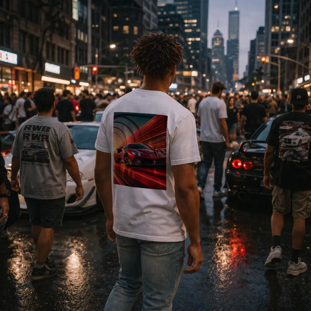 Ferrari SF90 Stradale Red Speed Abstract – T-Shirts