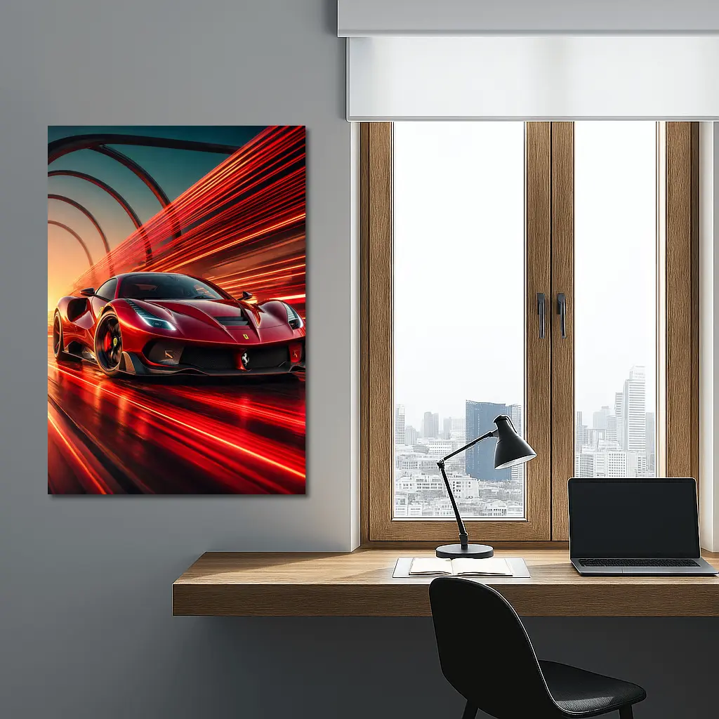 Ferrari SF90 Stradale Red Speed Abstract – Wall Art