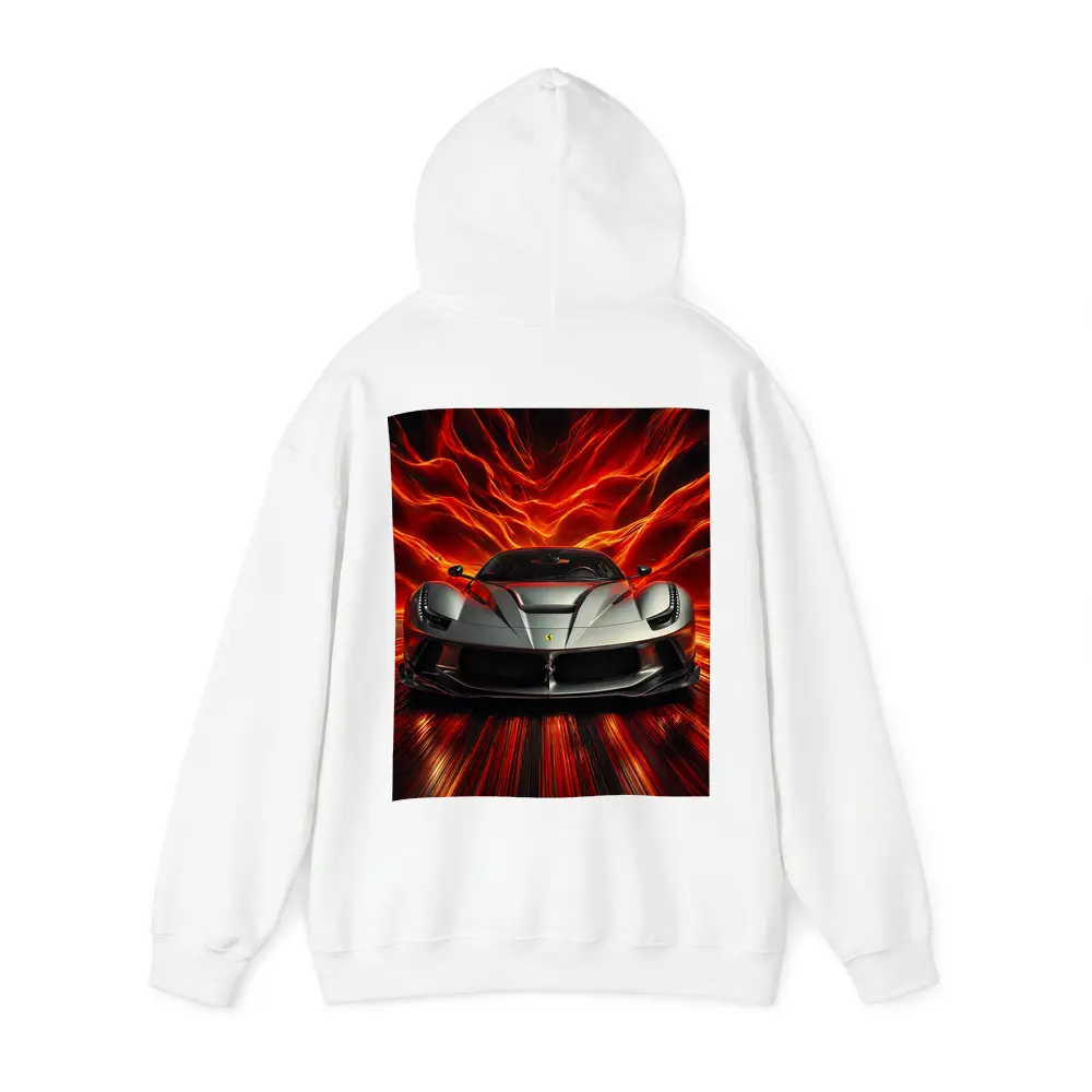 Ferrari LaFerrari Silver Fiery Red Background – Hoodies