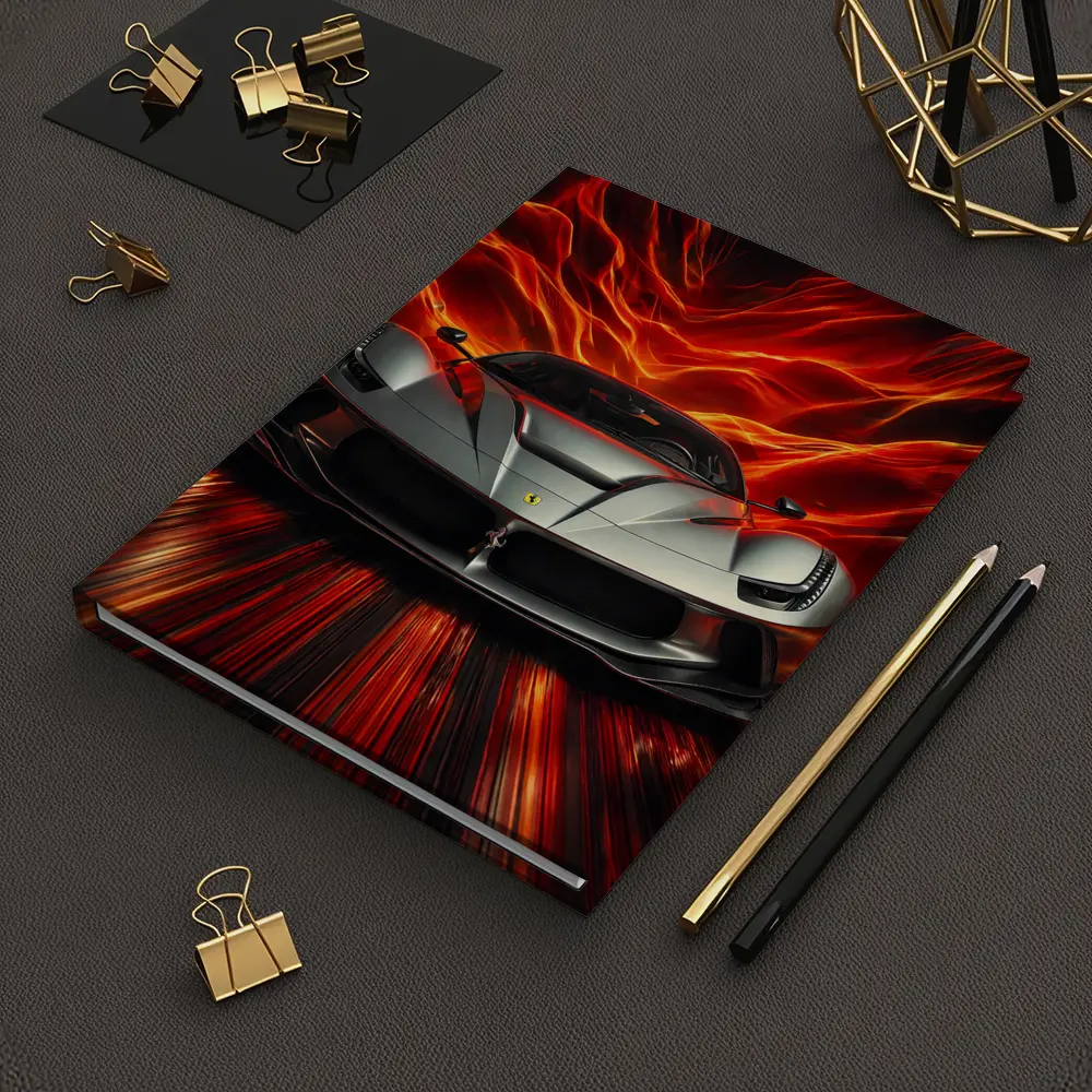 Ferrari LaFerrari Silver Fiery Red Background – Notebooks