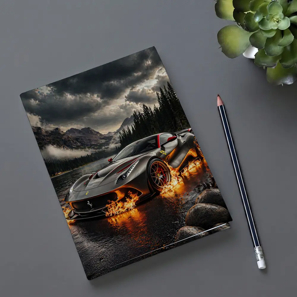 Ferrari F12 On Fire Mountain Lake – Notebooks