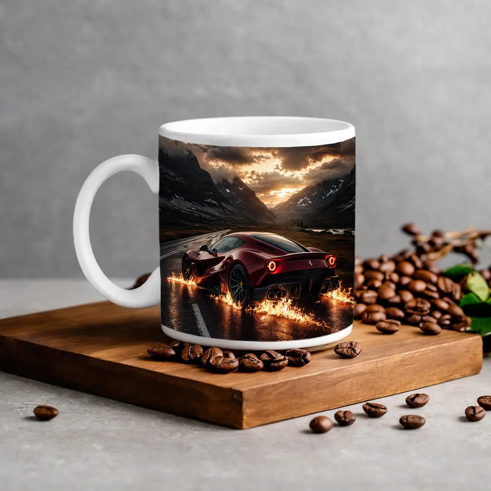 Ferrari SF90 Stradale Burning Mountain Road – Mugs