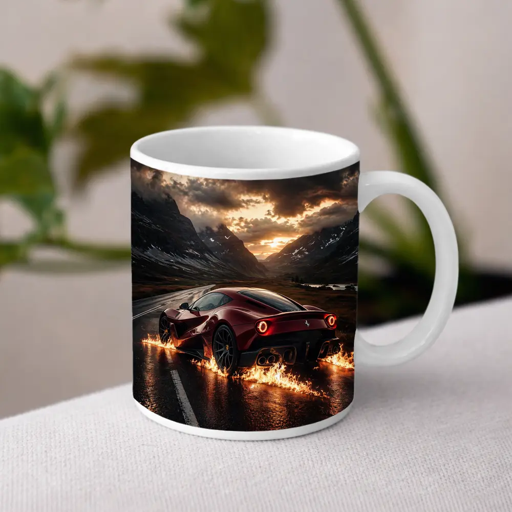Ferrari SF90 Stradale Burning Mountain Road – Mugs