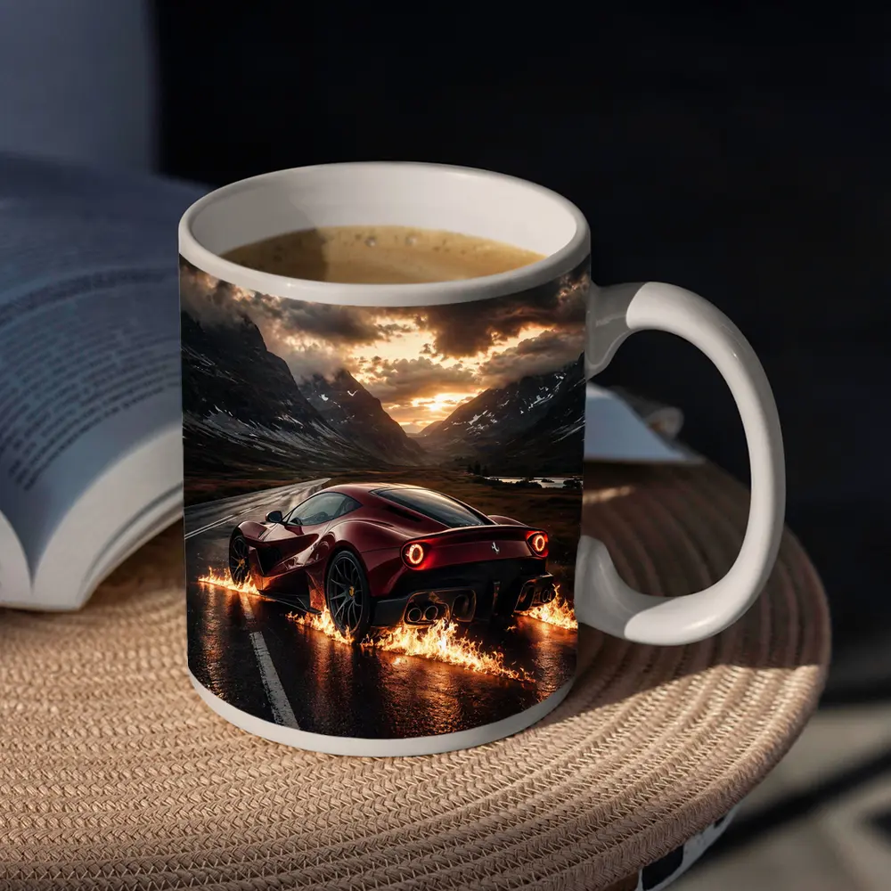 Ferrari SF90 Stradale Burning Mountain Road – Mugs