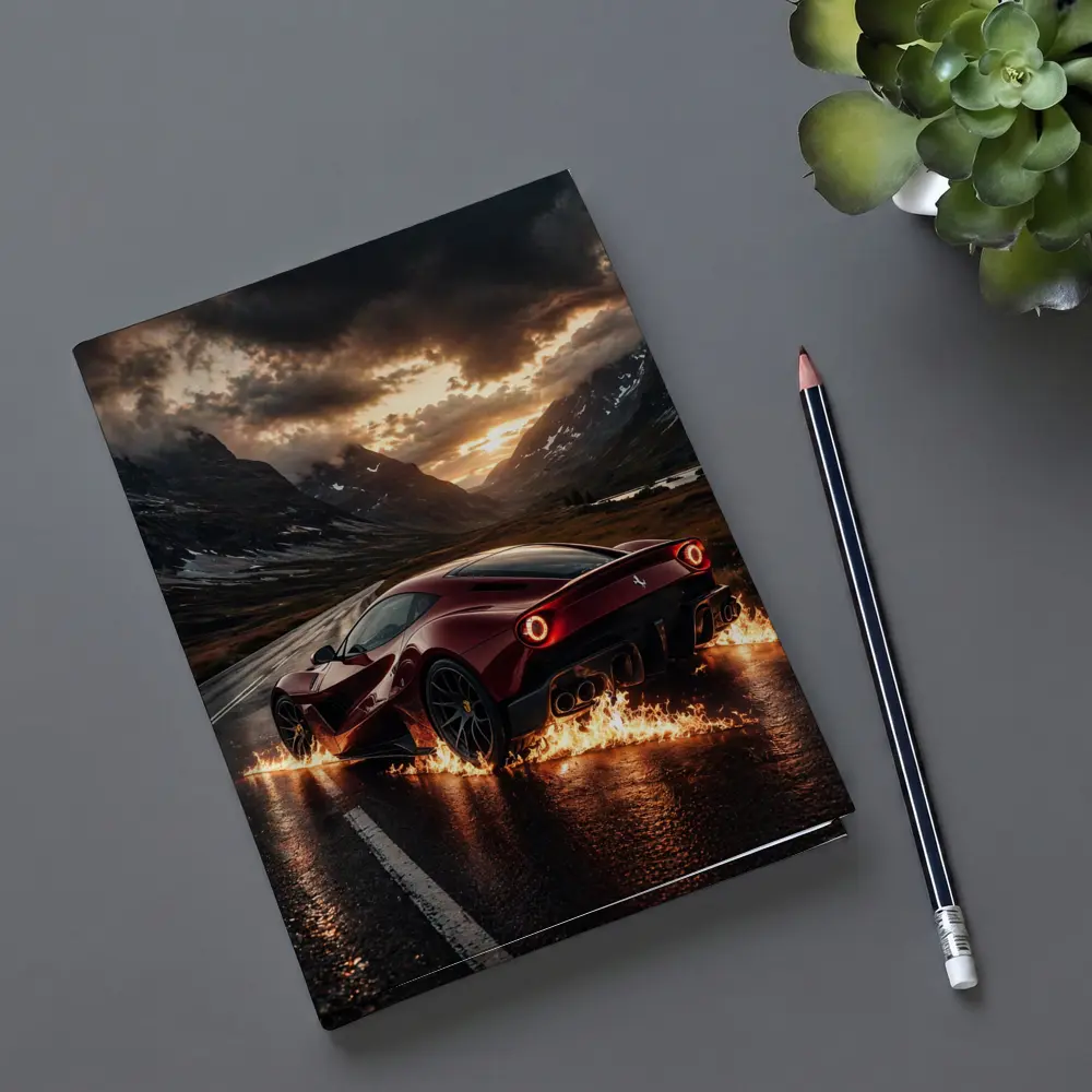 Ferrari SF90 Stradale Burning Mountain Road – Notebooks