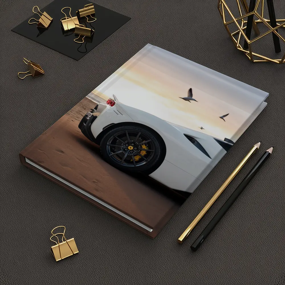 Ferrari SF90 Stradale White Beach Sunset – Notebooks