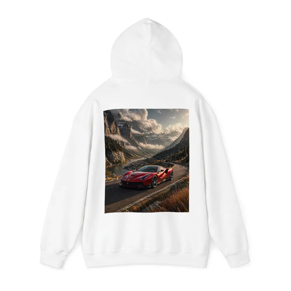 Ferrari F8 Tributo Red Alpine Mountain Road – Hoodies