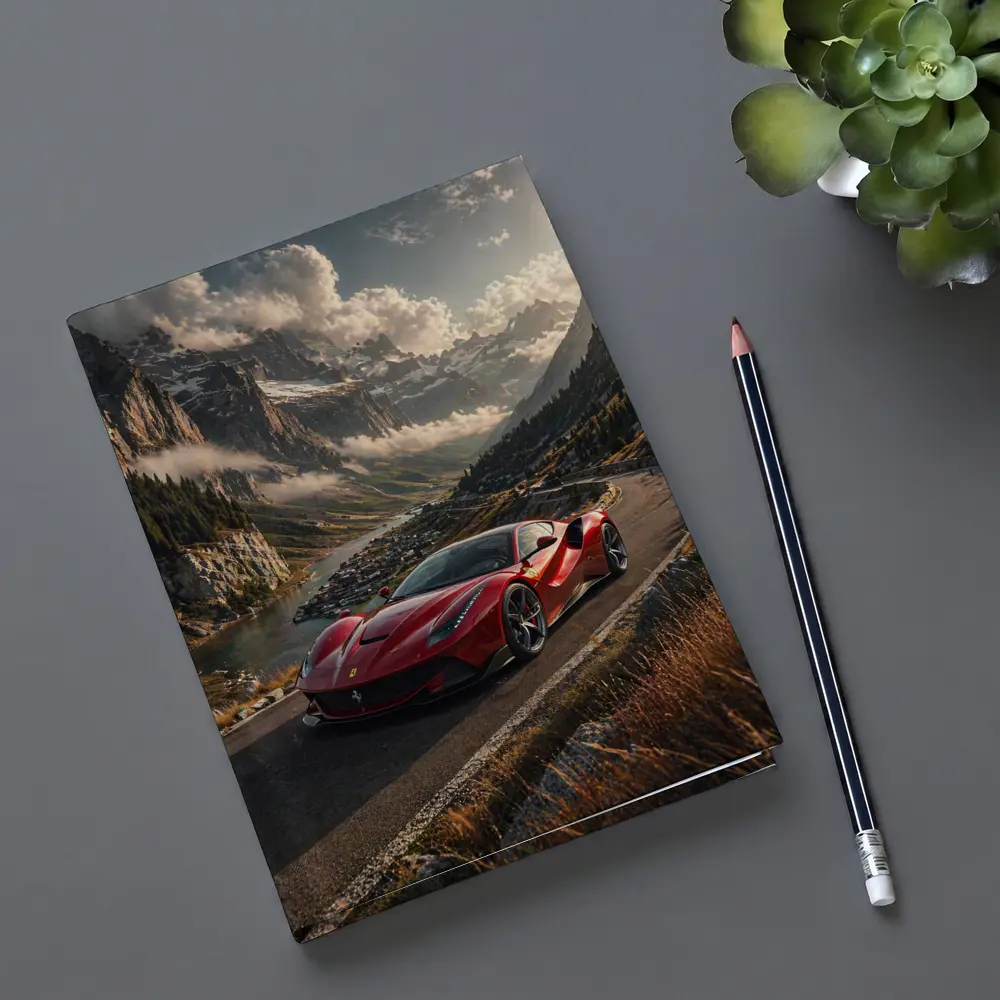 Ferrari F8 Tributo Red Alpine Mountain Road – Notebooks