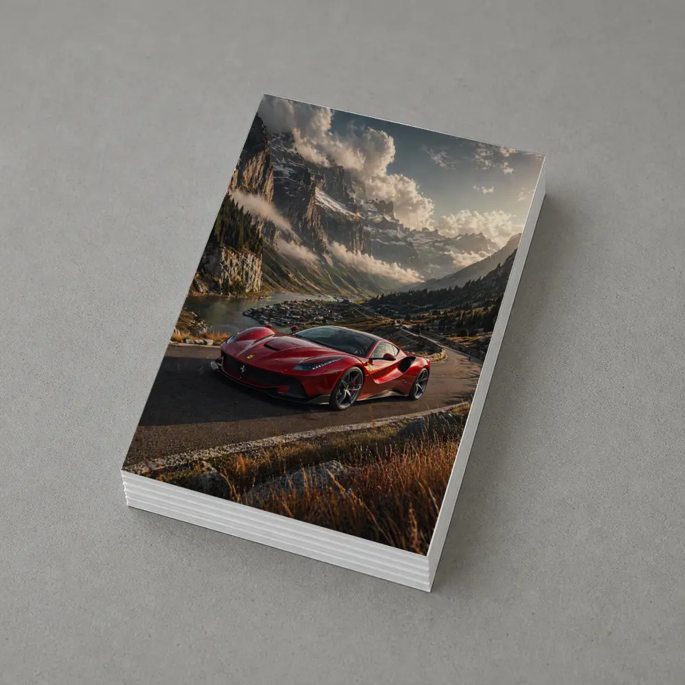 Ferrari F8 Tributo Red Alpine Mountain Road – Postcards