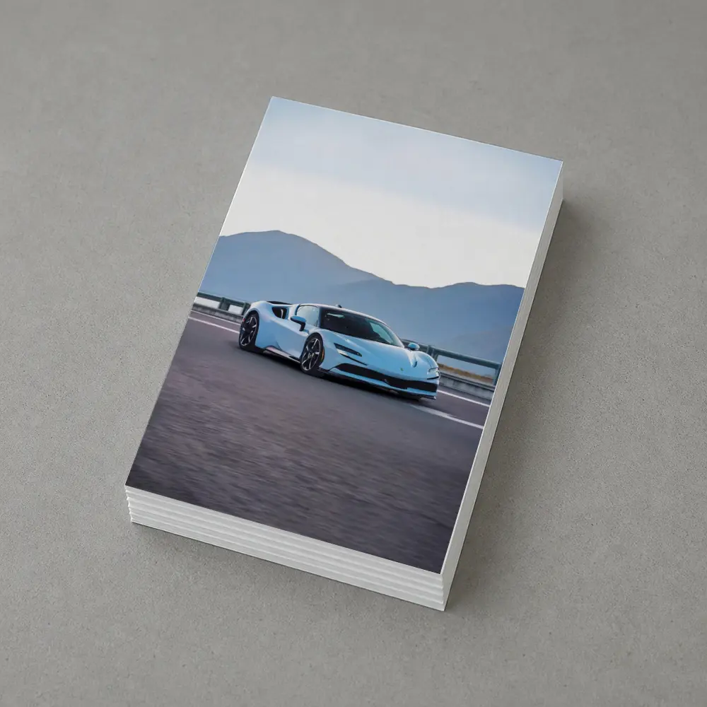 Ferrari SF90 Stradale Light Blue Mountain Road – Postcards
