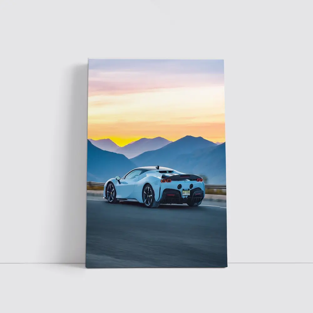 Ferrari SF90 Stradale Mountain Sunset Drive – Wall Art