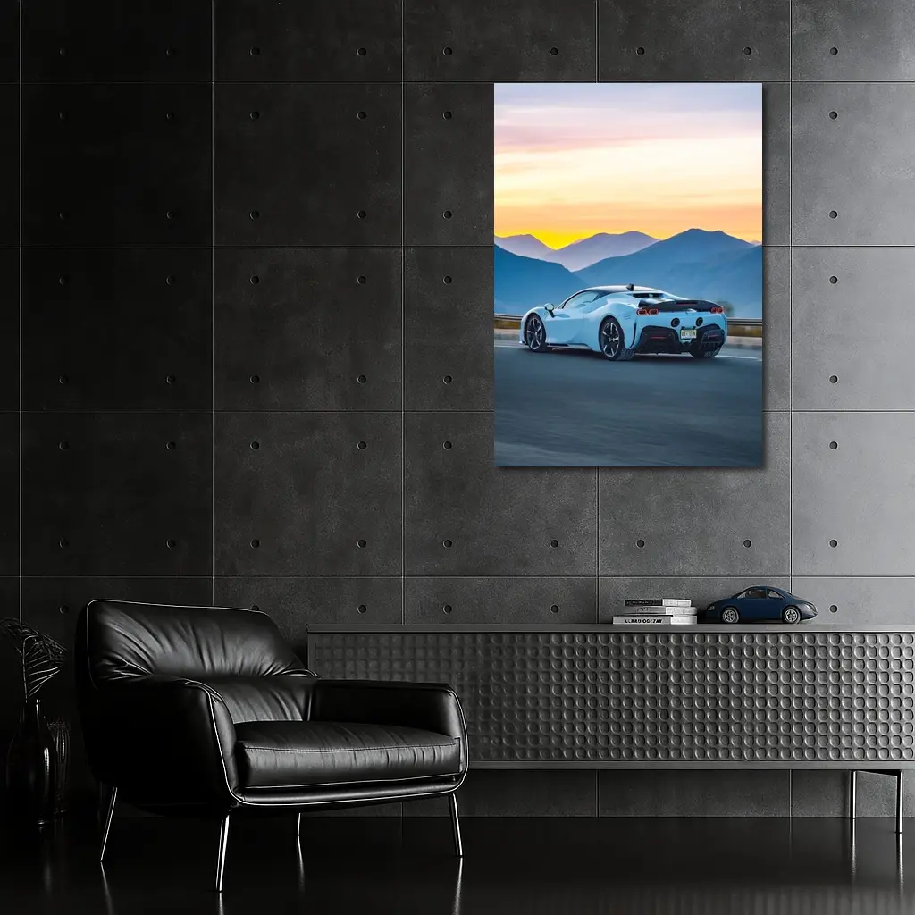 Ferrari SF90 Stradale Mountain Sunset Drive – Wall Art