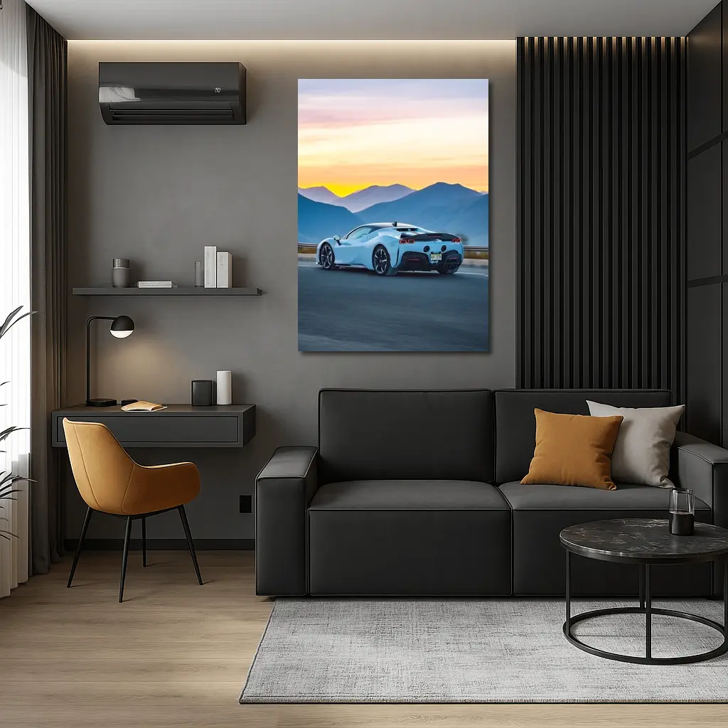 Ferrari SF90 Stradale Mountain Sunset Drive – Wall Art