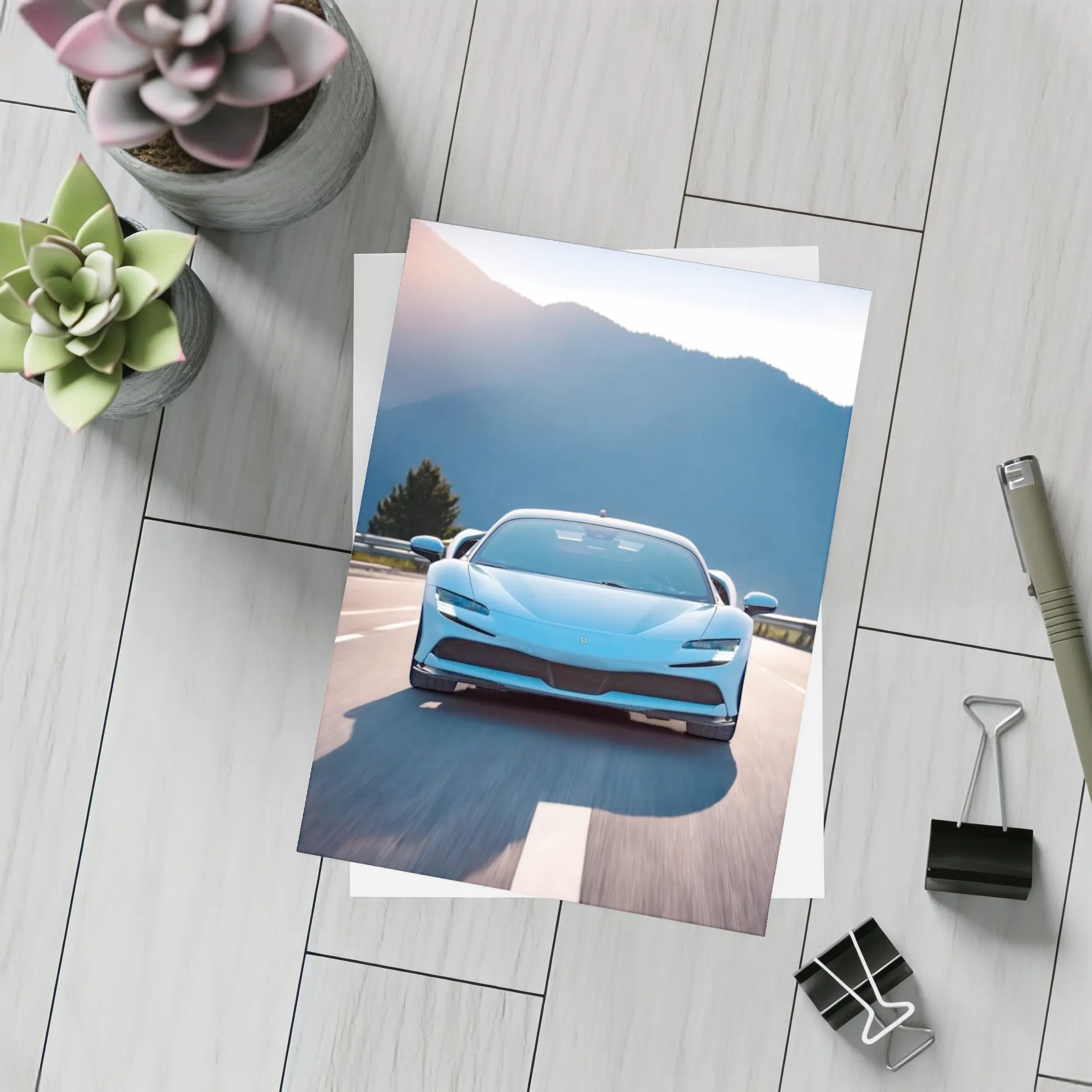 Ferrari SF90 Stradale Blue Mountain Road – Postcards