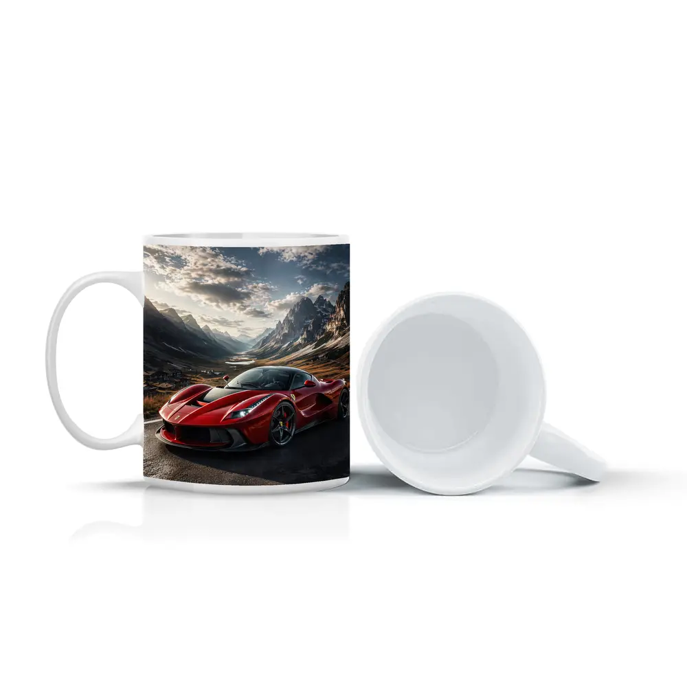 Ferrari LaFerrari Red Supercar Mountain Road – Mugs