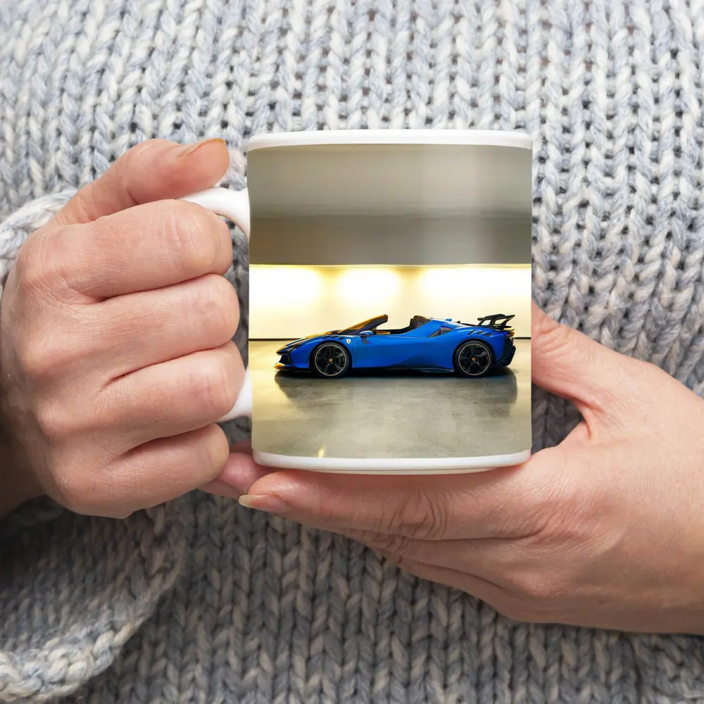Ferrari SF90 Spider Blue Indoor Garage – Mugs
