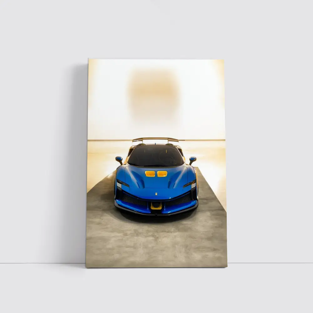 Ferrari SF90 XX Blue Supercar Studio – Wall Art