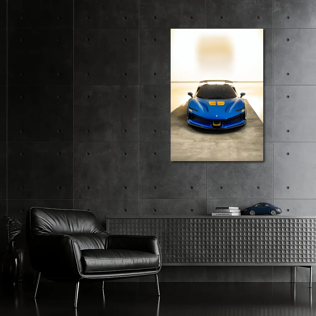 Ferrari SF90 XX Blue Supercar Studio – Wall Art