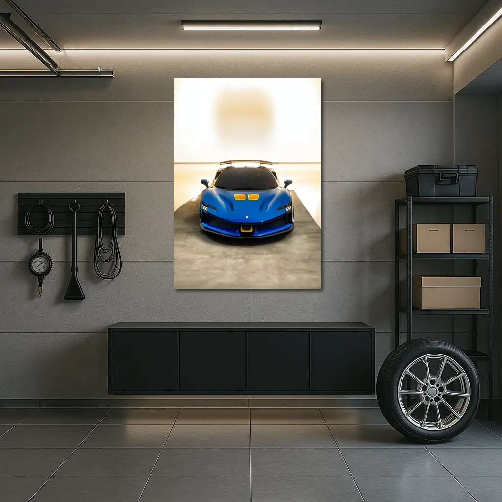 Ferrari SF90 XX Blue Supercar Studio – Wall Art